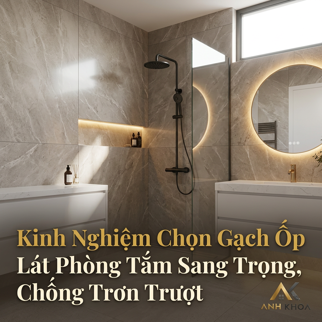 Kinh Nghiệm Chọn Gạch Ốp Lát Phòng Tắm Sang Trọng, Chống Trơn Trượt
