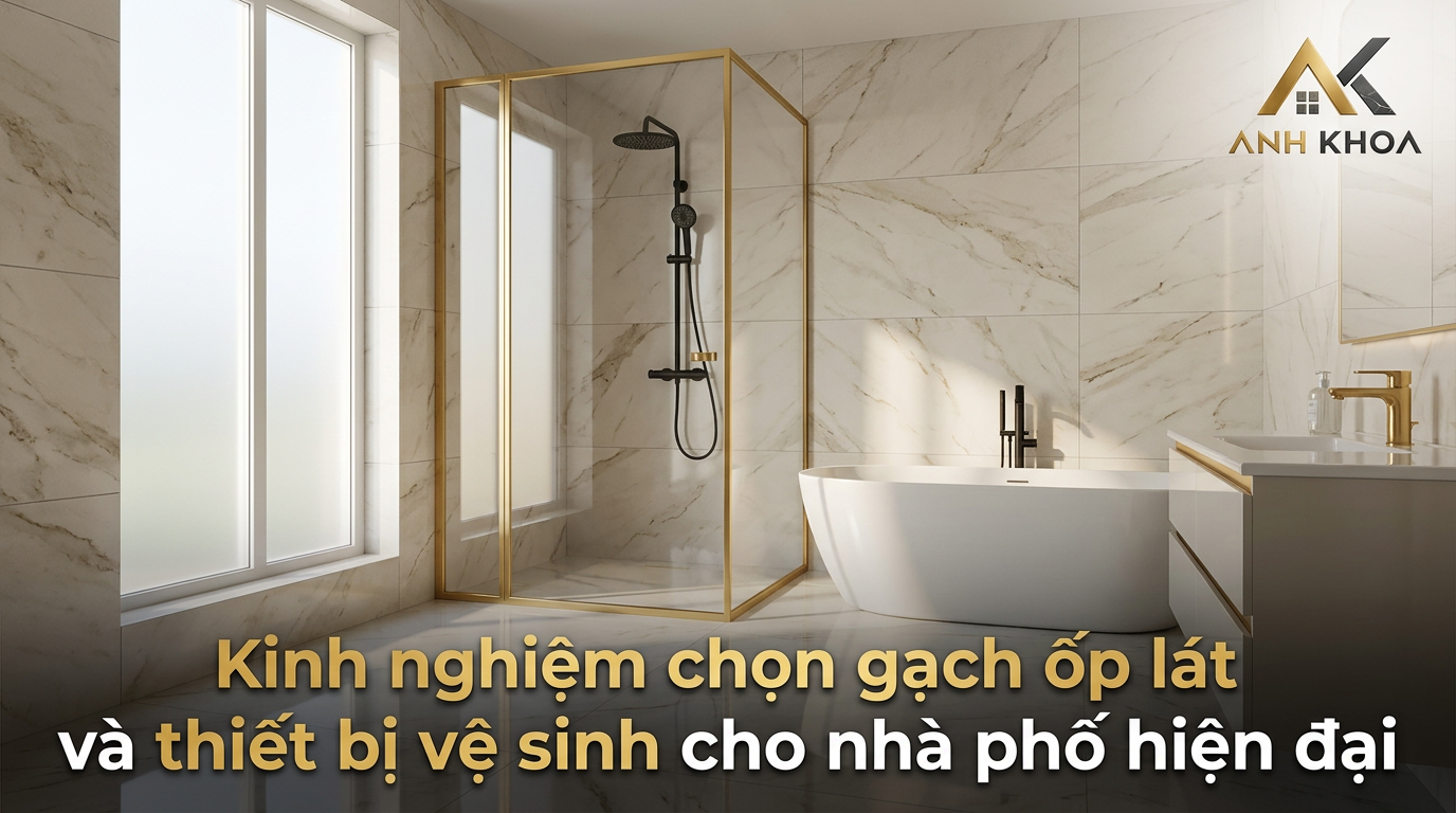 Kinh nghiệm chọn gạch ốp lát và thiết bị vệ sinh cho nhà phố hiện đại