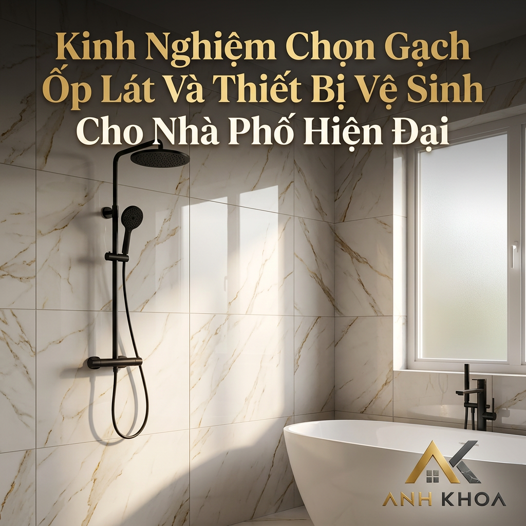 Kinh Nghiệm Chọn Gạch Ốp Lát Và Thiết Bị Vệ Sinh Cho Nhà Phố Hiện Đại