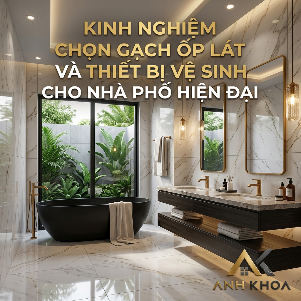 Kinh Nghiệm Chọn Gạch Ốp Lát Và Thiết Bị Vệ Sinh Cho Nhà Phố Hiện Đại