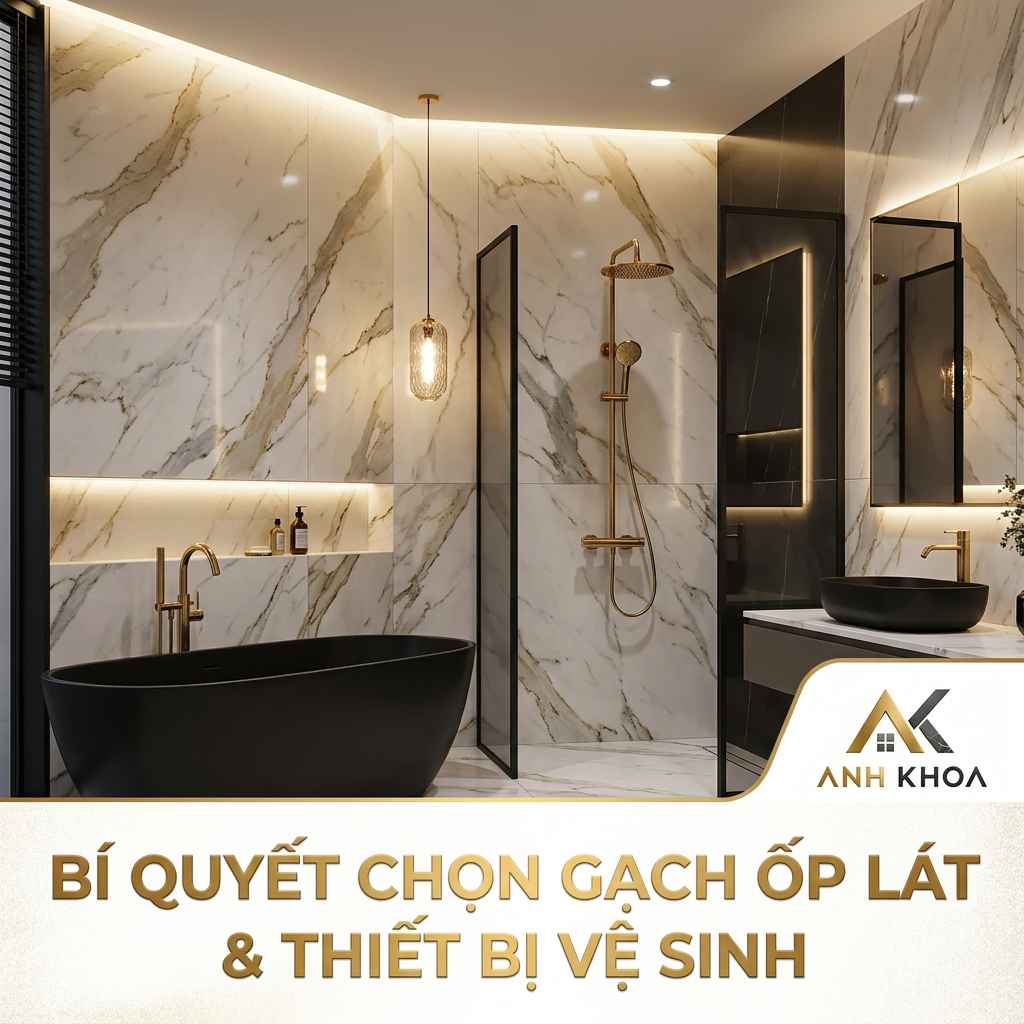 Bí Quyết Chọn Gạch Ốp Lát Và Thiết Bị Vệ Sinh Đồng Bộ Cho Phòng Tắm Sang Trọng