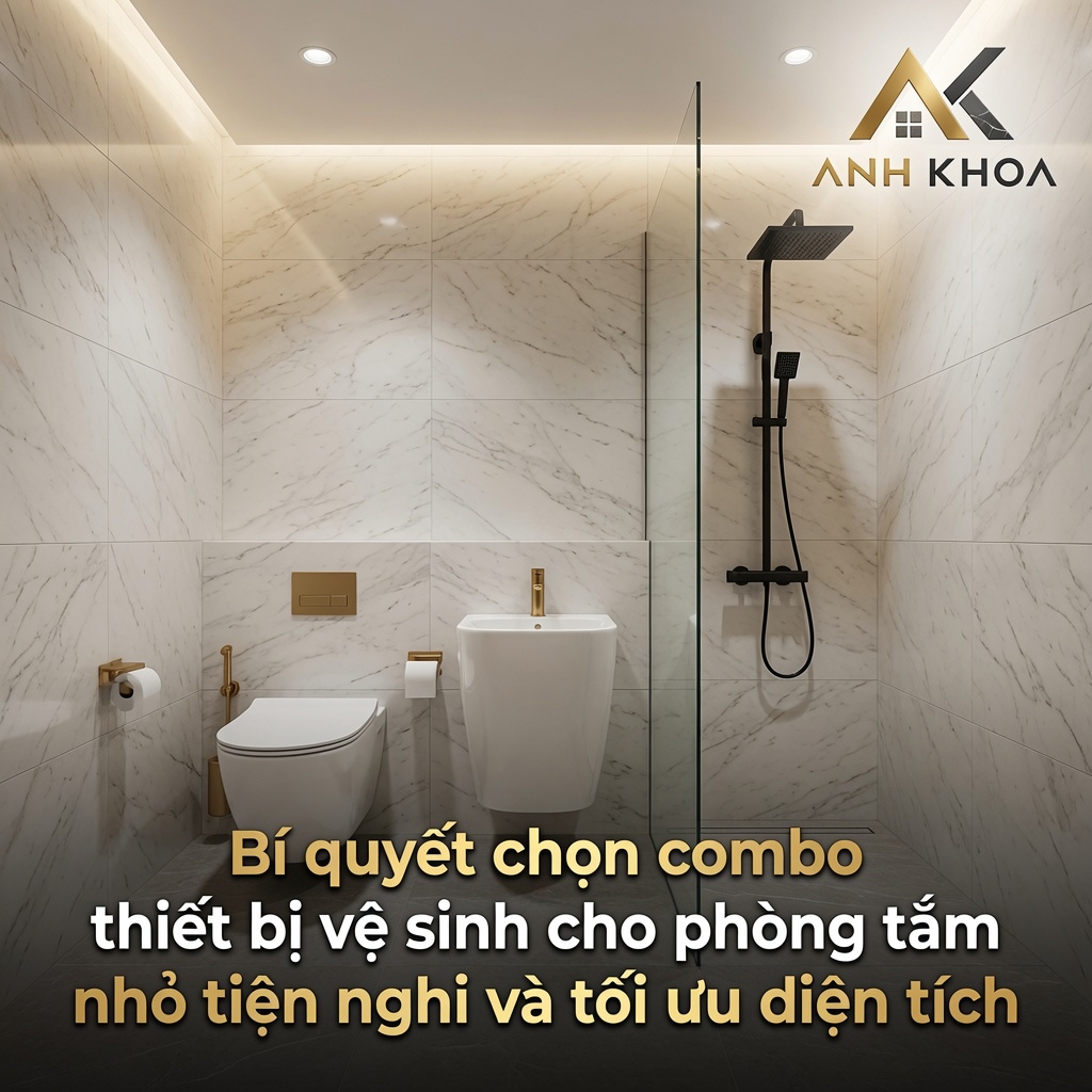 Bí quyết chọn combo thiết bị vệ sinh cho phòng tắm nhỏ tiện nghi và tối ưu diện tích
