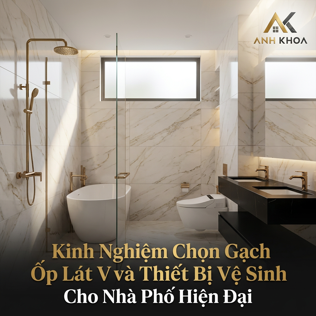 Kinh Nghiệm Chọn Gạch Ốp Lát Và Thiết Bị Vệ Sinh Cho Nhà Phố Hiện Đại