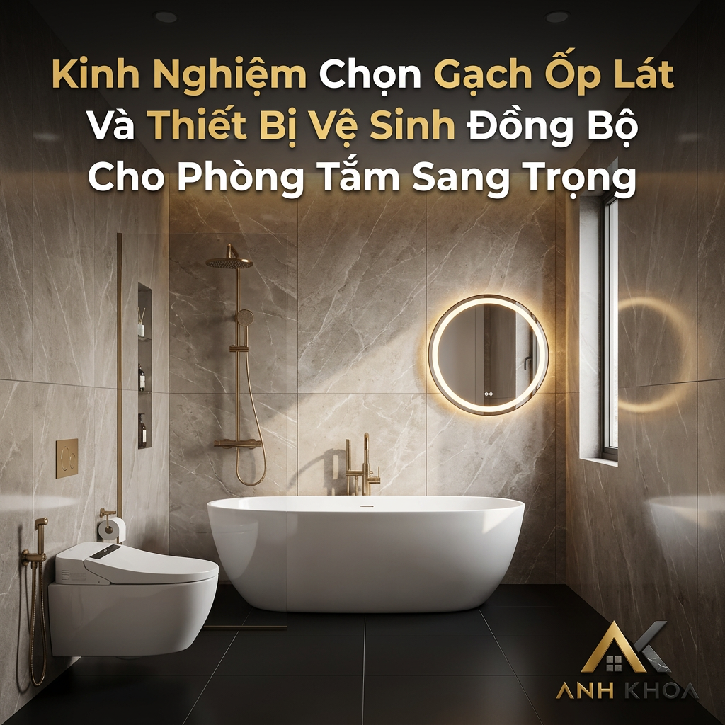 Kinh Nghiệm Chọn Gạch Ốp Lát Và Thiết Bị Vệ Sinh Đồng Bộ Cho Phòng Tắm Sang Trọng