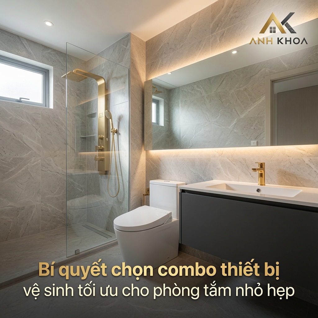 Bí quyết chọn combo thiết bị vệ sinh tối ưu cho phòng tắm nhỏ hẹp