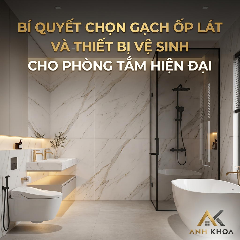 Bí Quyết Chọn Gạch Ốp Lát Và Thiết Bị Vệ Sinh Cho Phòng Tắm Hiện Đại