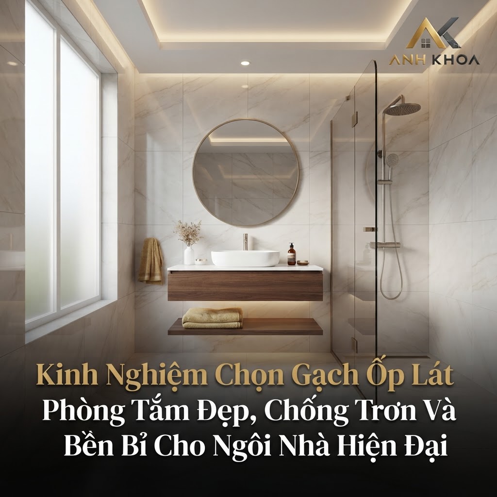 Kinh Nghiệm Chọn Gạch Ốp Lát Phòng Tắm Đẹp, Chống Trơn Và Bền Bỉ Cho Ngôi Nhà Hiện Đại
