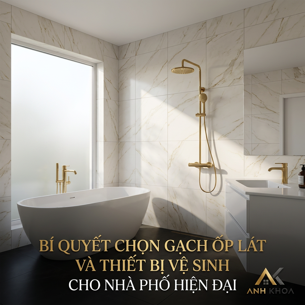 Bí Quyết Chọn Gạch Ốp Lát Và Thiết Bị Vệ Sinh Cho Nhà Phố Hiện Đại