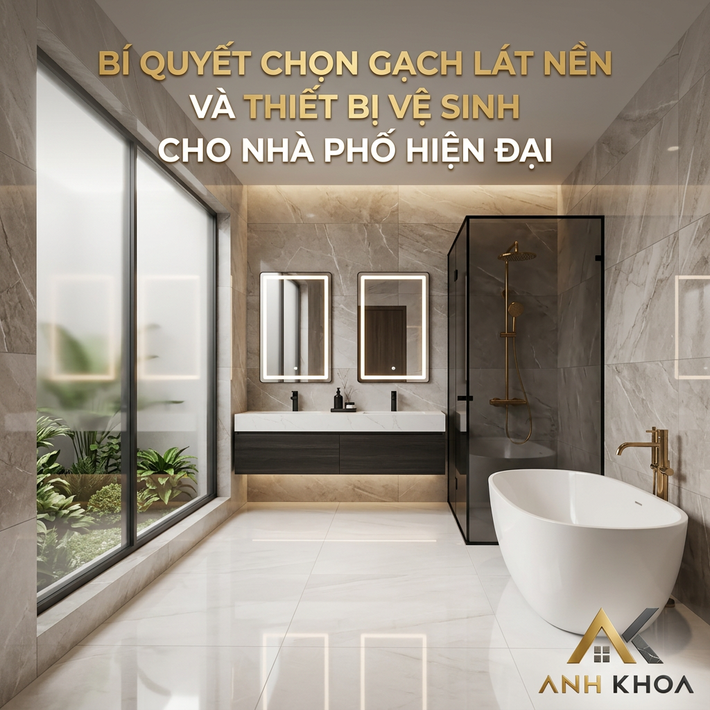 Bí Quyết Chọn Gạch Lát Nền Và Thiết Bị Vệ Sinh Cho Nhà Phố Hiện Đại