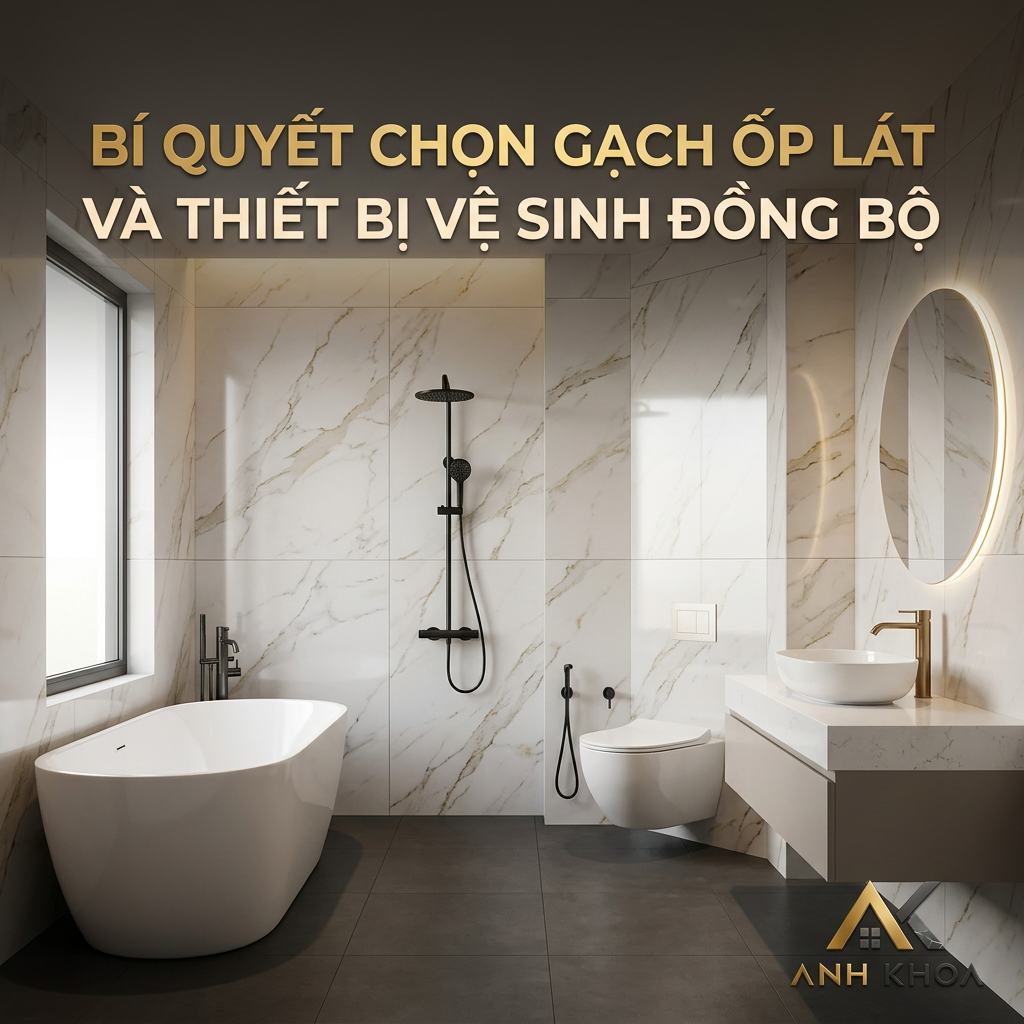 Bí Quyết Chọn Gạch Ốp Lát Và Thiết Bị Vệ Sinh Đồng Bộ Cho Phòng Tắm Sang Trọng