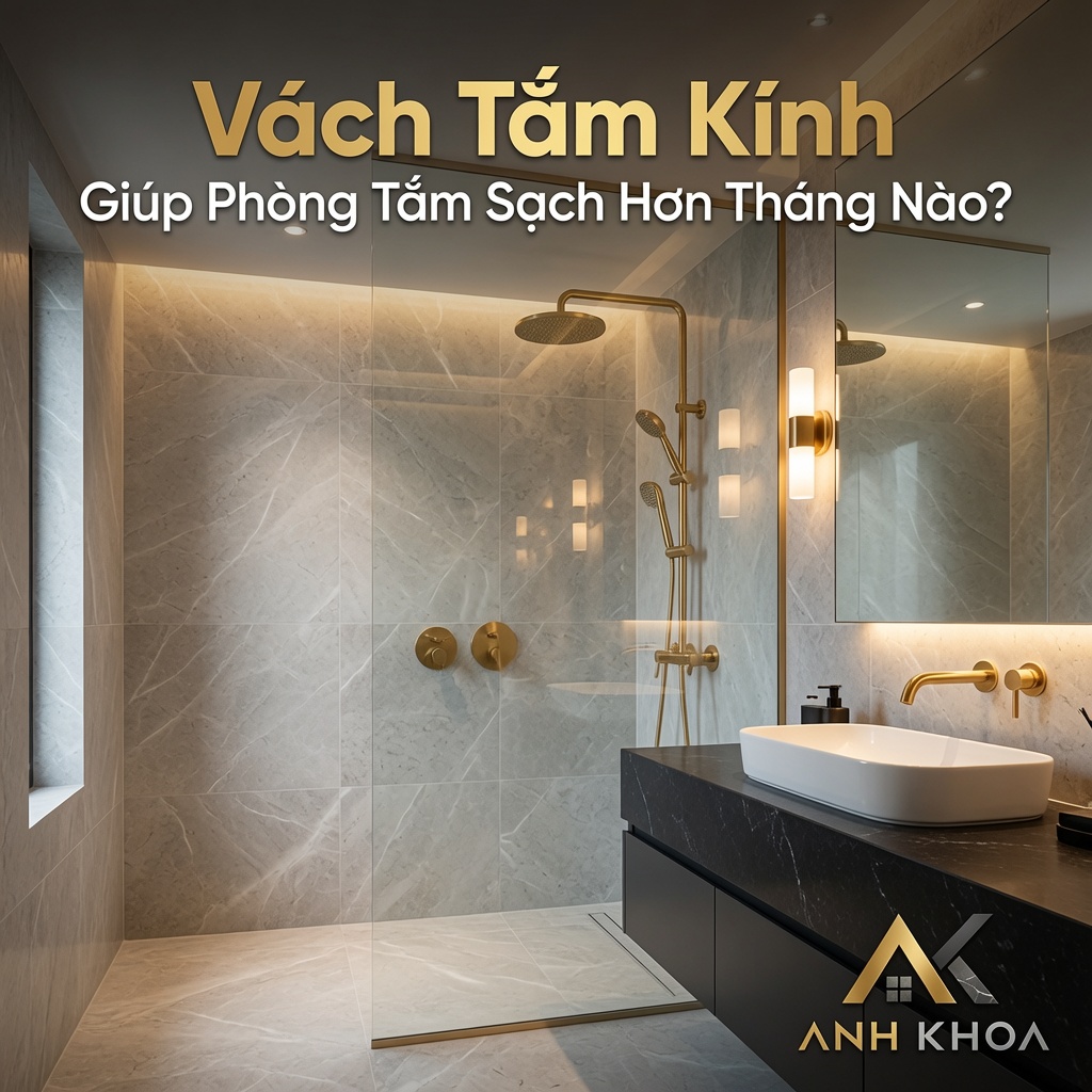 Vách Tắm Kính Giúp Phòng Tắm Sạch Hơn Thế Nào? Bí Quyết Giữ Không Gian Luôn Khô Ráo & Sang Trọng