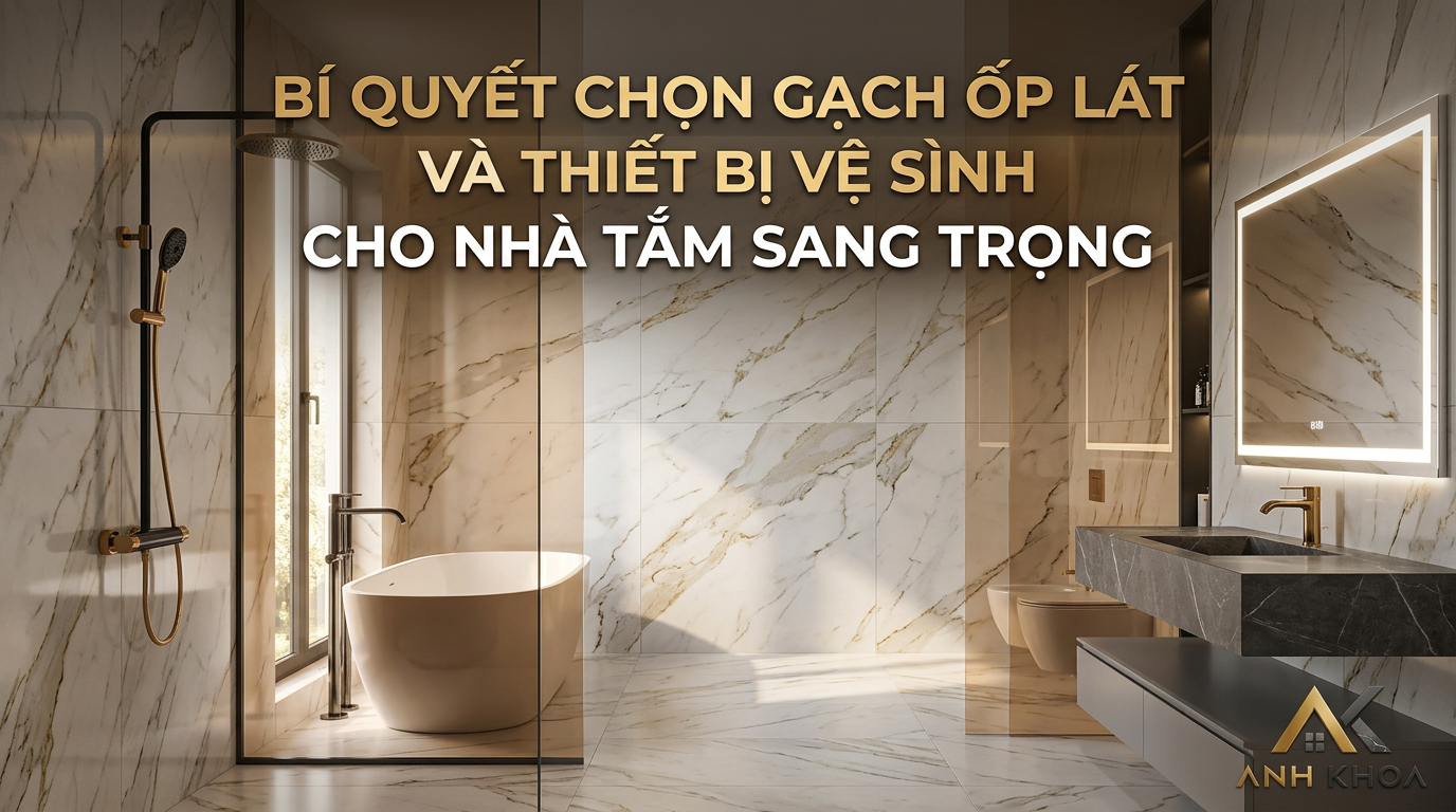 Bí Quyết Chọn Gạch Ốp Lát Và Thiết Bị Vệ Sinh Cho Nhà Tắm Sang Trọng