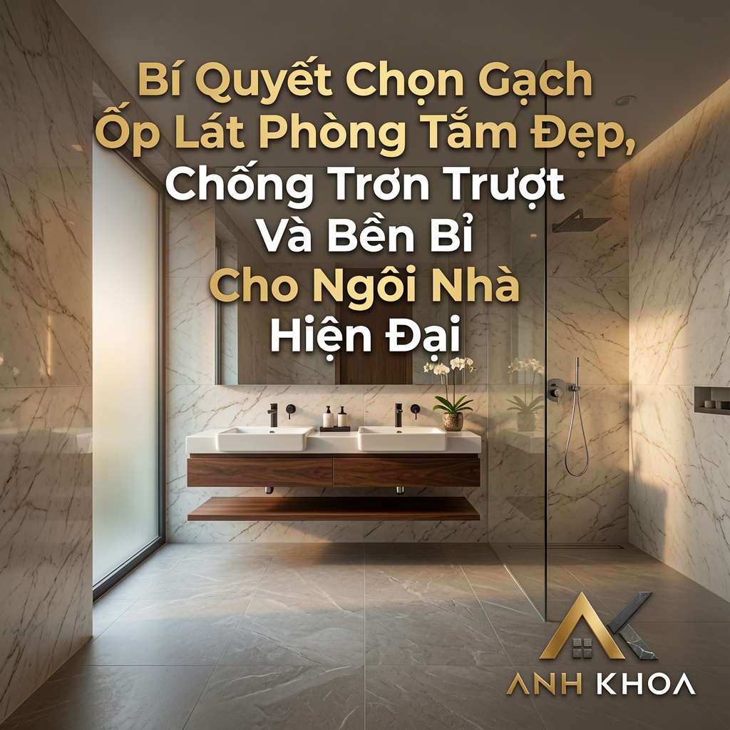 Bí Quyết Chọn Gạch Ốp Lát Phòng Tắm Đẹp, Chống Trơn Trượt Và Bền Bỉ Cho Ngôi Nhà Hiện Đại