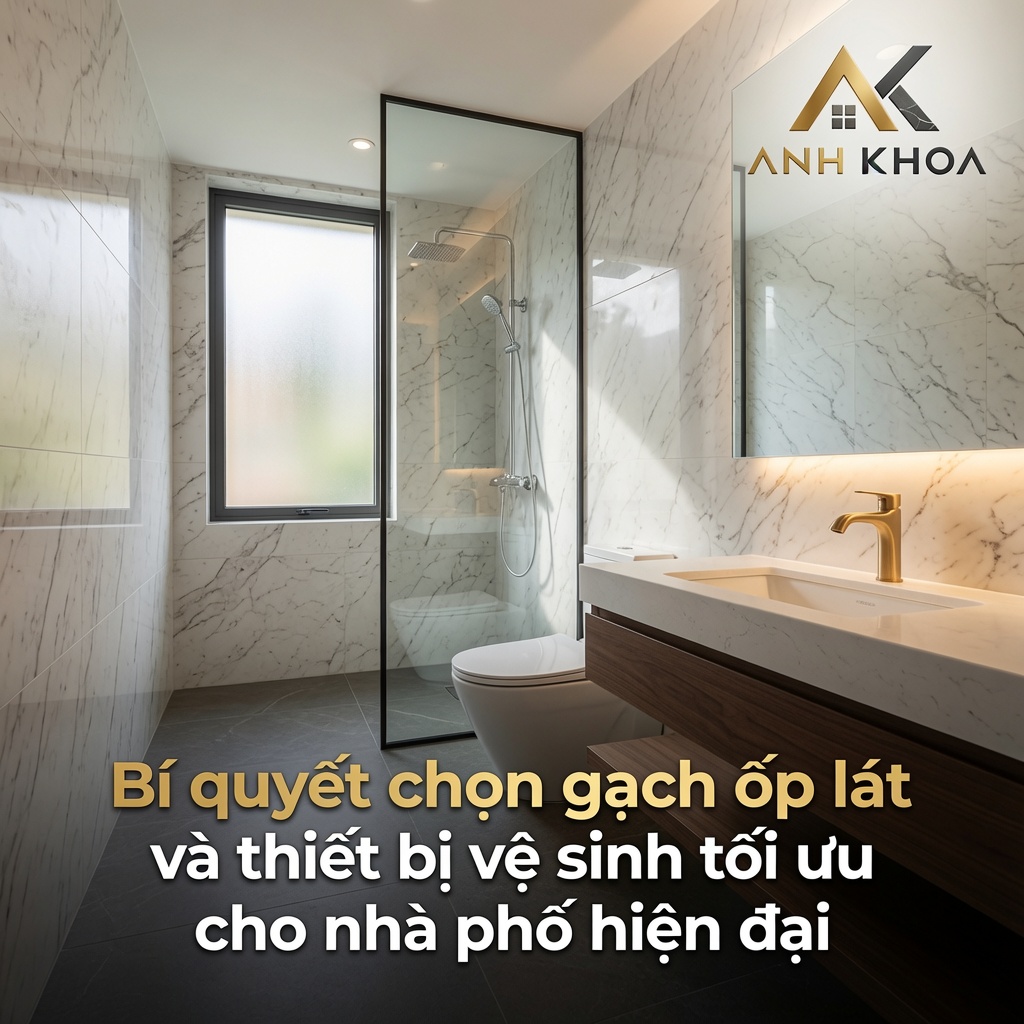 Bí quyết chọn gạch ốp lát và thiết bị vệ sinh tối ưu cho nhà phố hiện đại