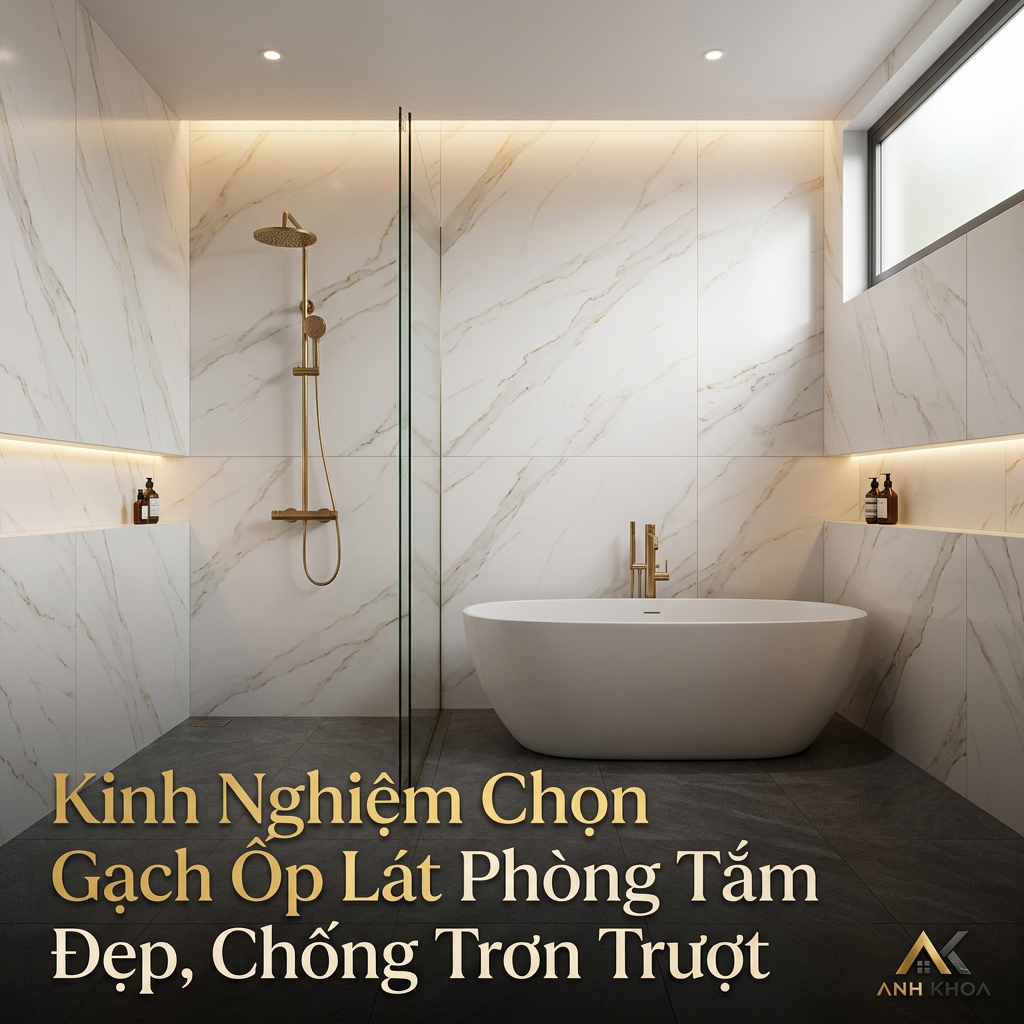 Kinh Nghiệm Chọn Gạch Ốp Lát Phòng Tắm Đẹp, Chống Trơn Trượt Và Sang Trọng