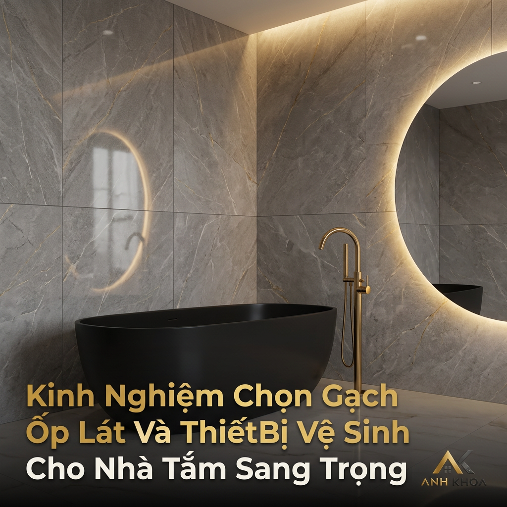 Kinh Nghiệm Chọn Gạch Ốp Lát Và Thiết Bị Vệ Sinh Cho Nhà Tắm Sang Trọng