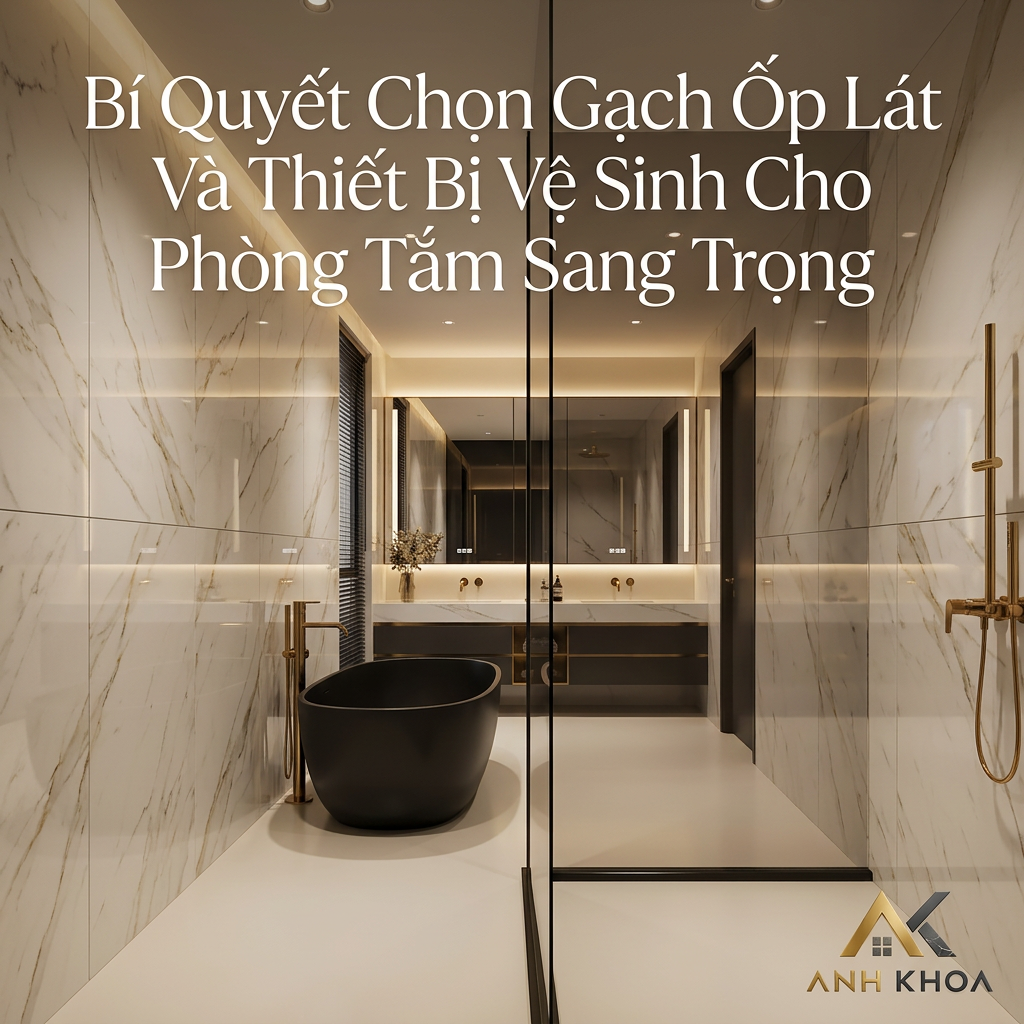 Bí Quyết Chọn Gạch Ốp Lát Và Thiết Bị Vệ Sinh Cho Phòng Tắm Sang Trọng, Bền Đẹp