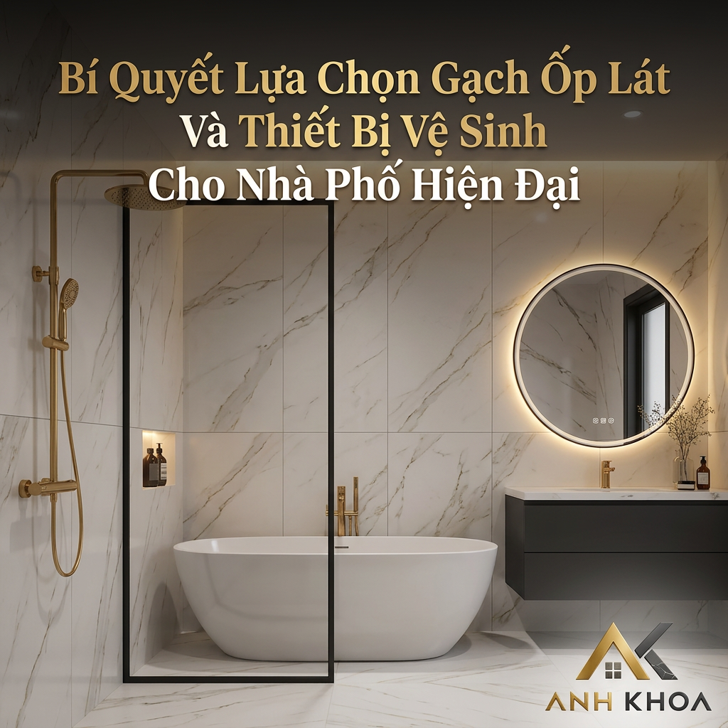 Bí Quyết Lựa Chọn Gạch Ốp Lát Và Thiết Bị Vệ Sinh Cho Nhà Phố Hiện Đại