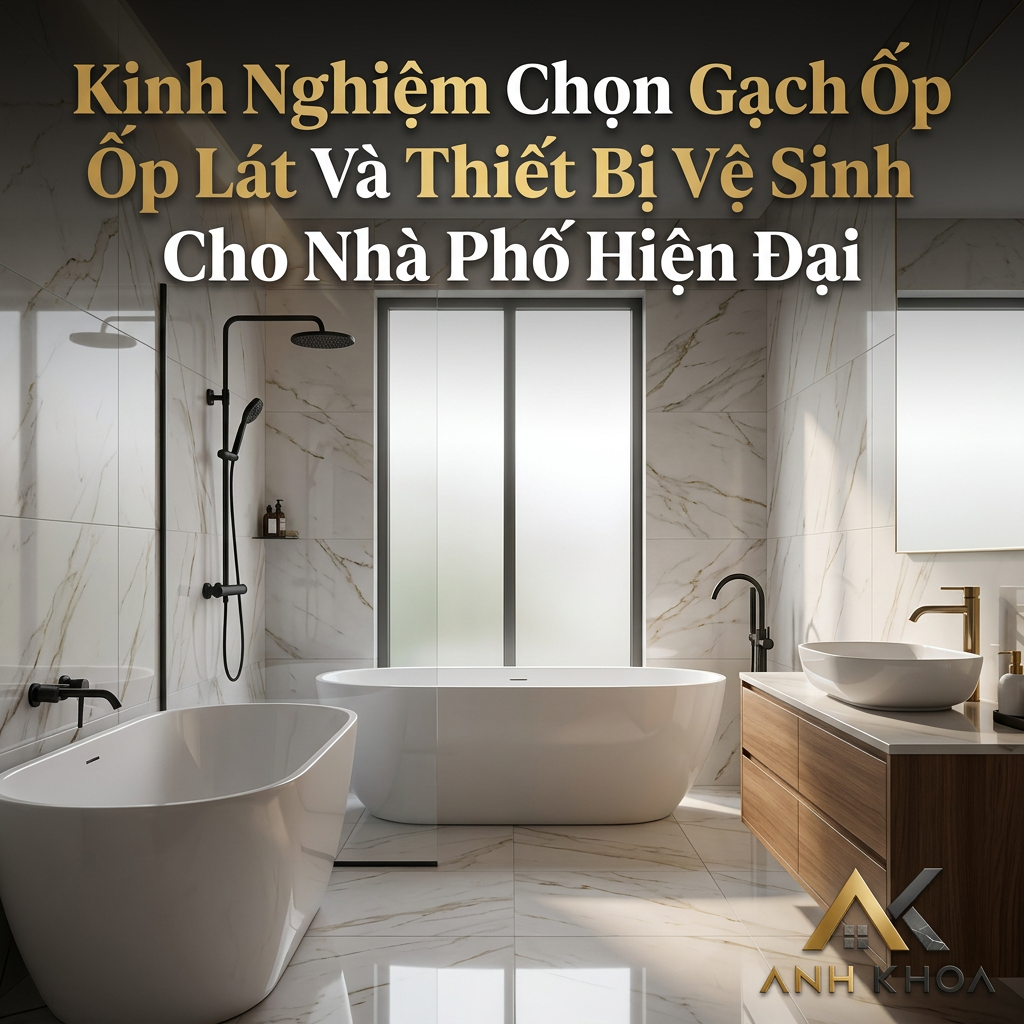 Kinh Nghiệm Chọn Gạch Ốp Lát Và Thiết Bị Vệ Sinh Cho Nhà Phố Hiện Đại