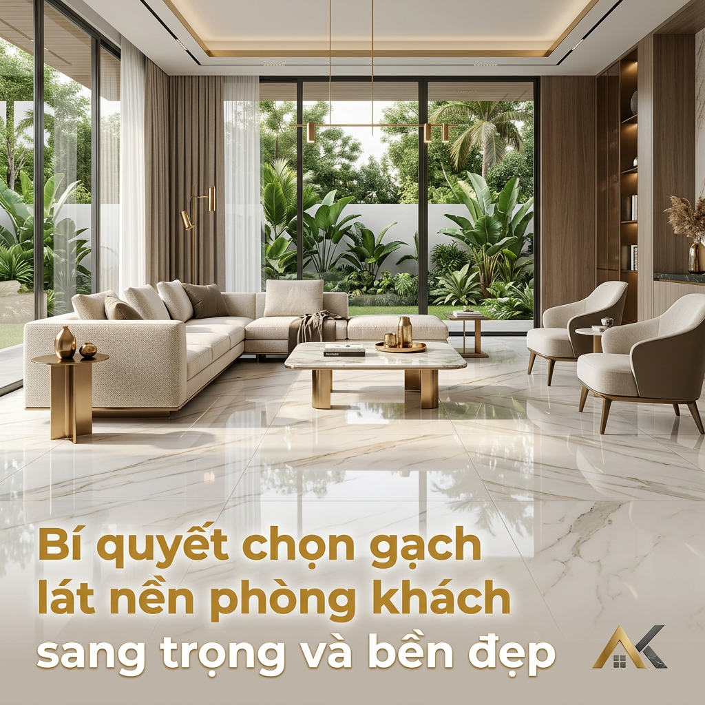 Bí quyết chọn gạch lát nền phòng khách sang trọng và bền đẹp cho ngôi nhà mới