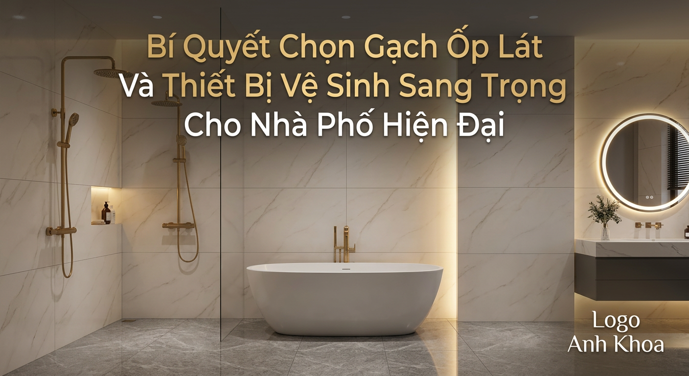Bí Quyết Chọn Gạch Ốp Lát Và Thiết Bị Vệ Sinh Sang Trọng Cho Nhà Phố Hiện Đại
