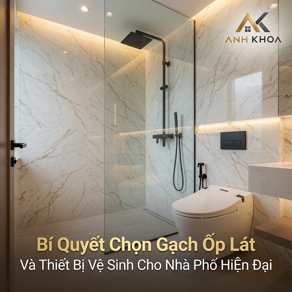 Bí Quyết Chọn Gạch Ốp Lát Và Thiết Bị Vệ Sinh Cho Nhà Phố Hiện Đại