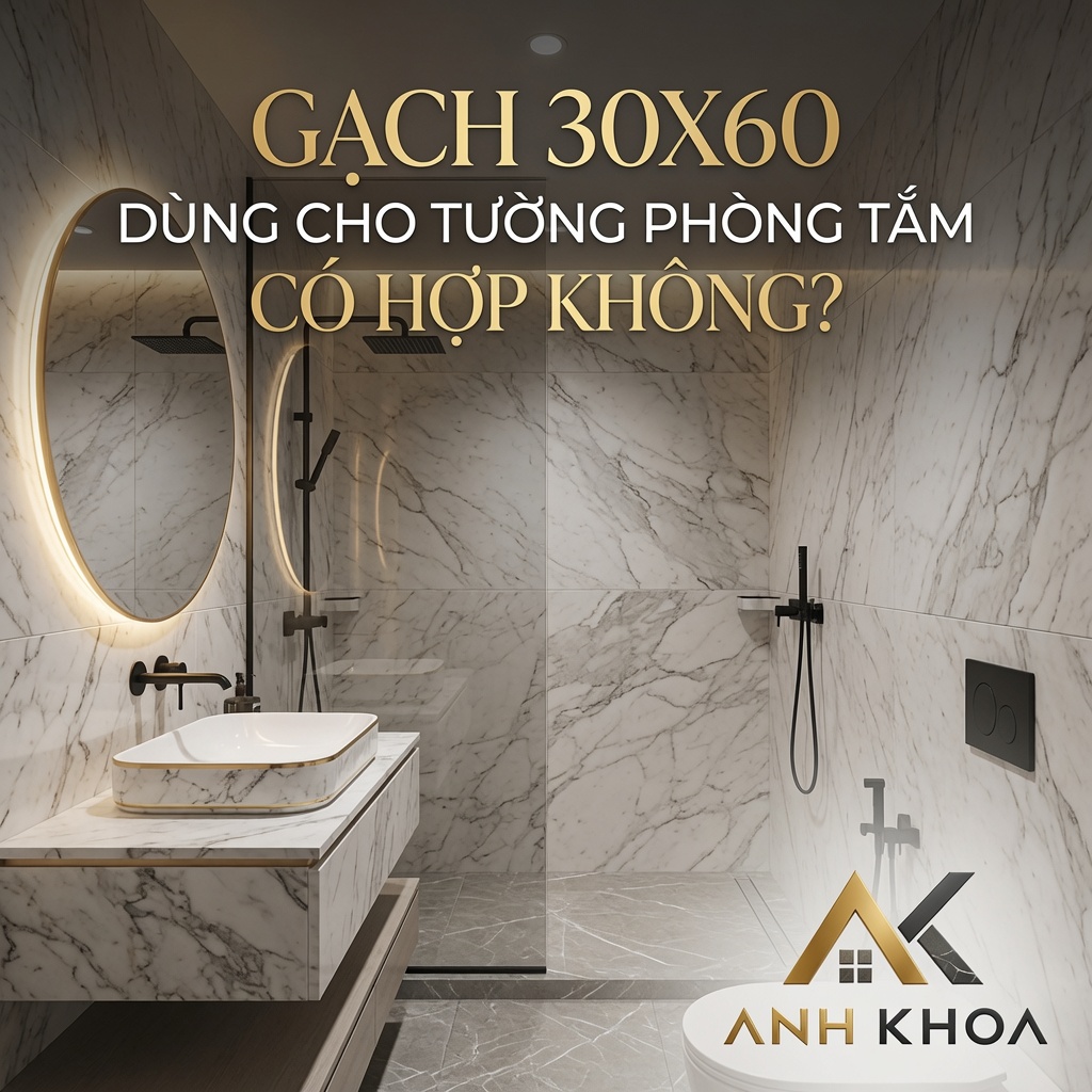 Gạch 30x60 Dùng Cho Tường Phòng Tắm Có Hợp Không? Tư Vấn Từ Chuyên Gia Nội Thất Anh Khoa