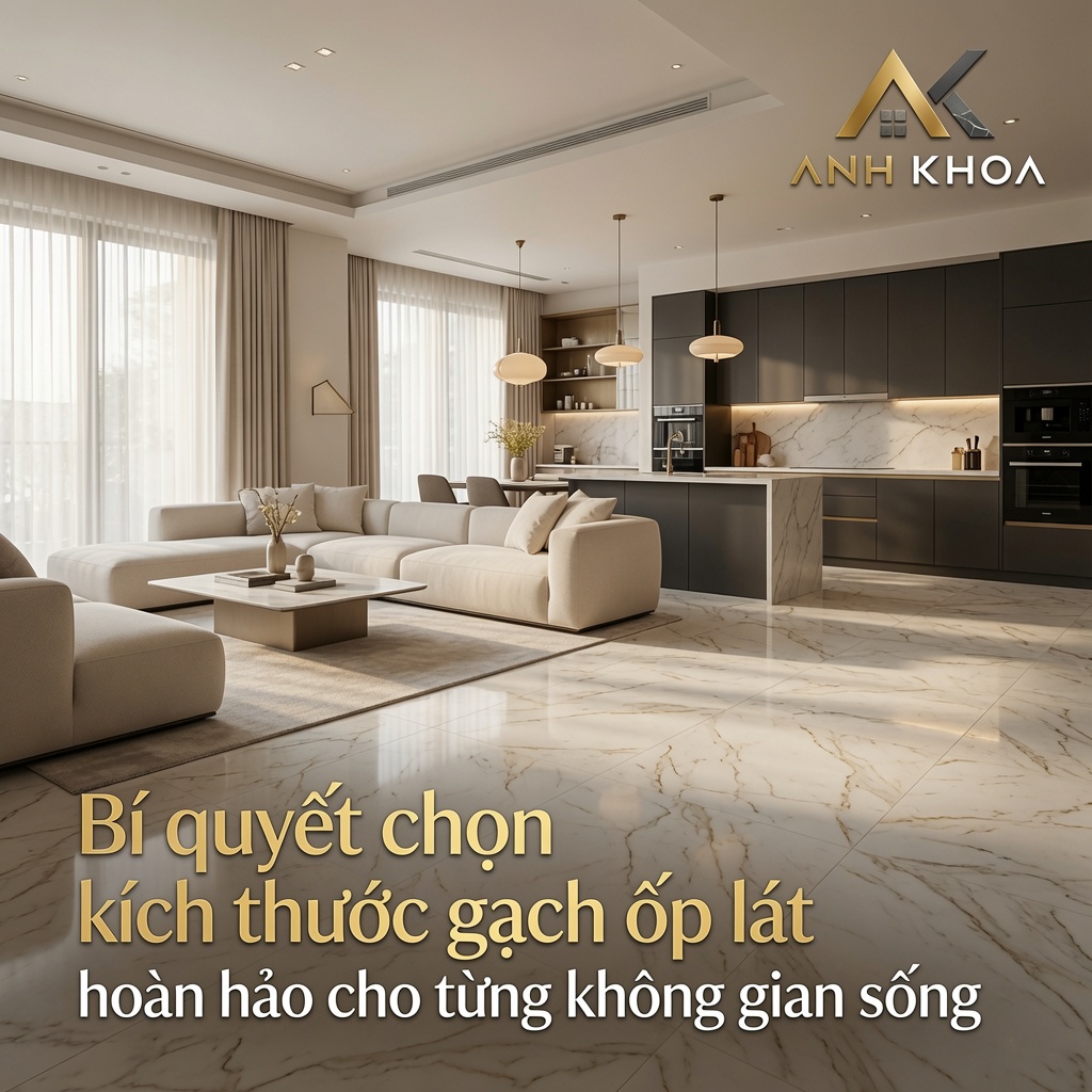 Bí quyết chọn kích thước gạch ốp lát hoàn hảo cho từng không gian sống