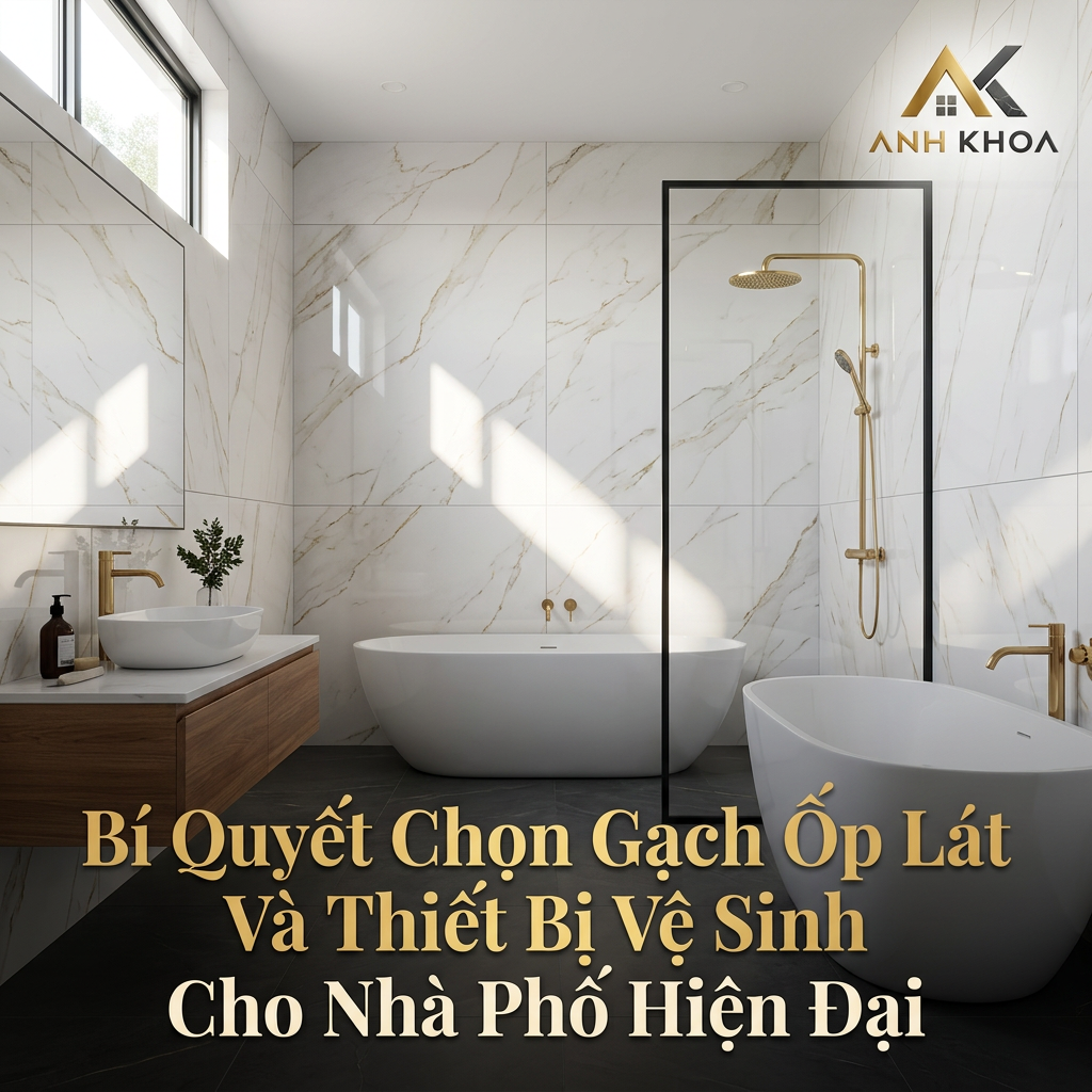 Bí Quyết Chọn Gạch Ốp Lát Và Thiết Bị Vệ Sinh Cho Nhà Phố Hiện Đại