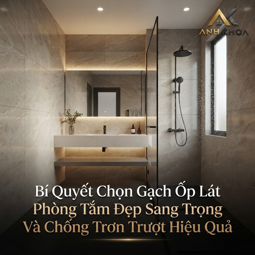 Bí Quyết Chọn Gạch Ốp Lát Phòng Tắm Đẹp Sang Trọng Và Chống Trơn Trượt Hiệu Quả