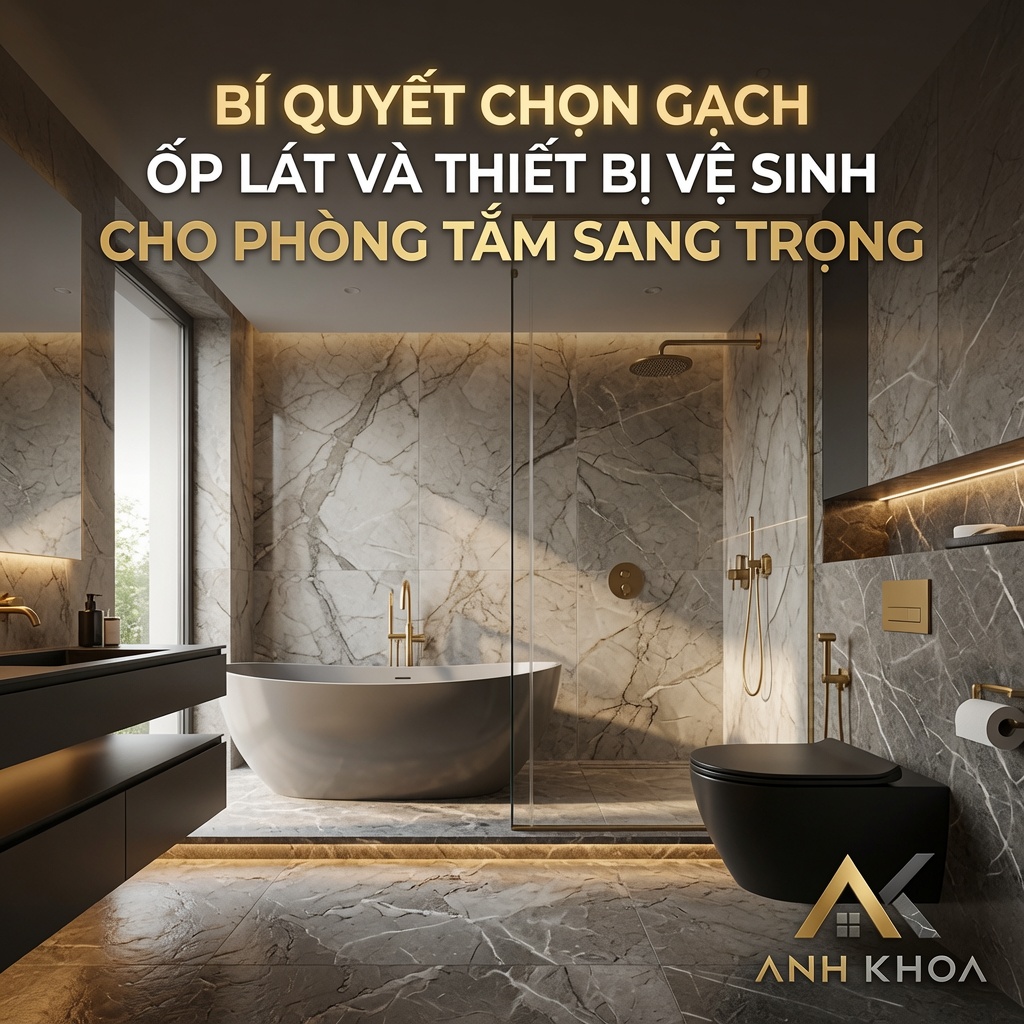 Bí Quyết Chọn Gạch Ốp Lát Và Thiết Bị Vệ Sinh Cho Phòng Tắm Sang Trọng Và Bền Đẹp