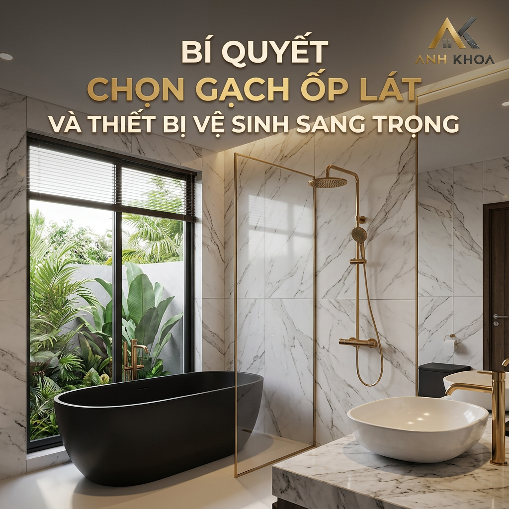 Bí Quyết Chọn Gạch Ốp Lát Và Thiết Bị Vệ Sinh Cho Nhà Tắm Sang Trọng, Bền Đẹp