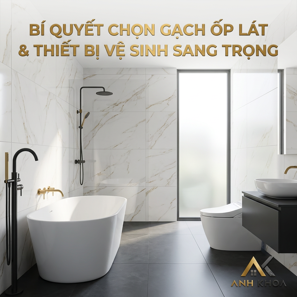 Bí Quyết Chọn Gạch Ốp Lát Và Thiết Bị Vệ Sinh Sang Trọng Cho Phòng Tắm Hiện Đại