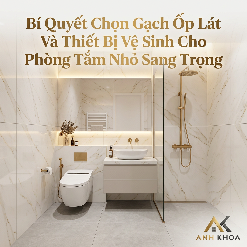 Bí Quyết Chọn Gạch Ốp Lát Và Thiết Bị Vệ Sinh Cho Phòng Tắm Nhỏ Sang Trọng