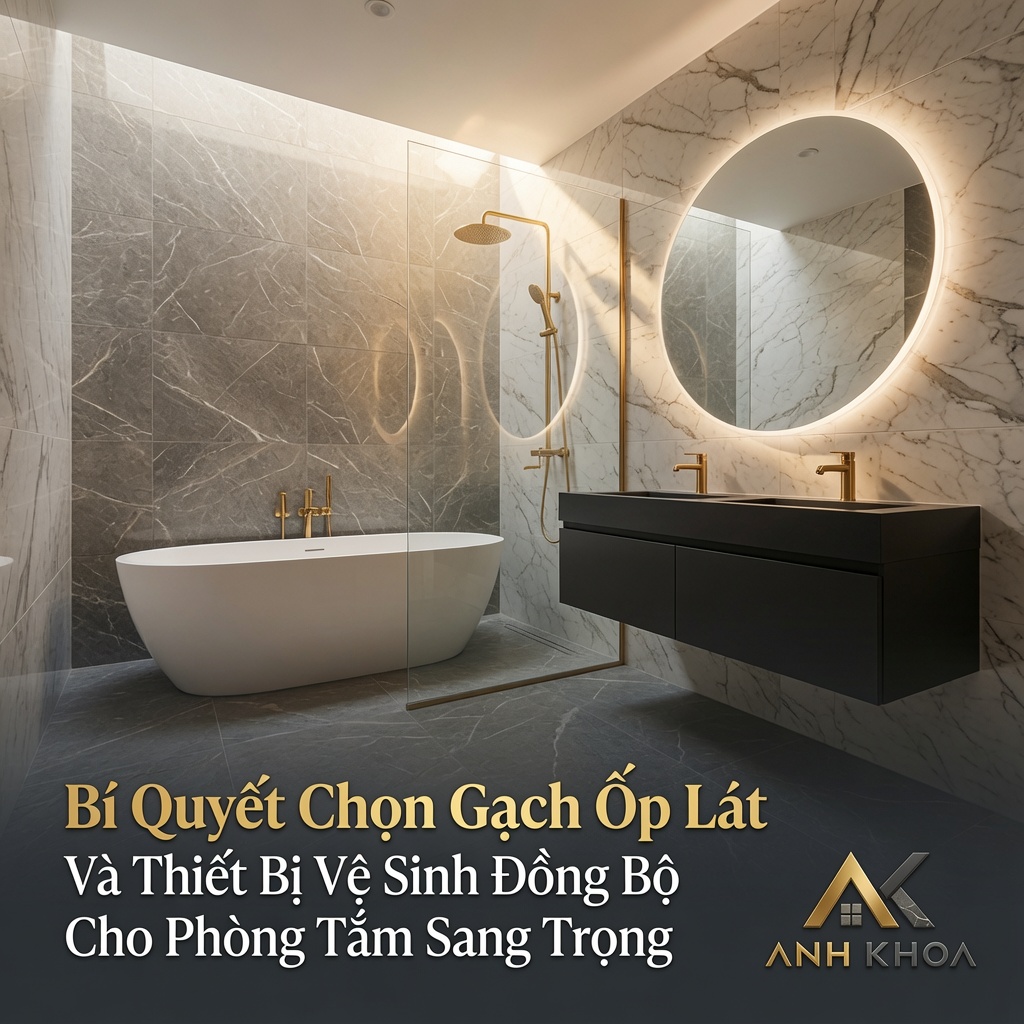 Bí Quyết Chọn Gạch Ốp Lát Và Thiết Bị Vệ Sinh Đồng Bộ Cho Phòng Tắm Sang Trọng