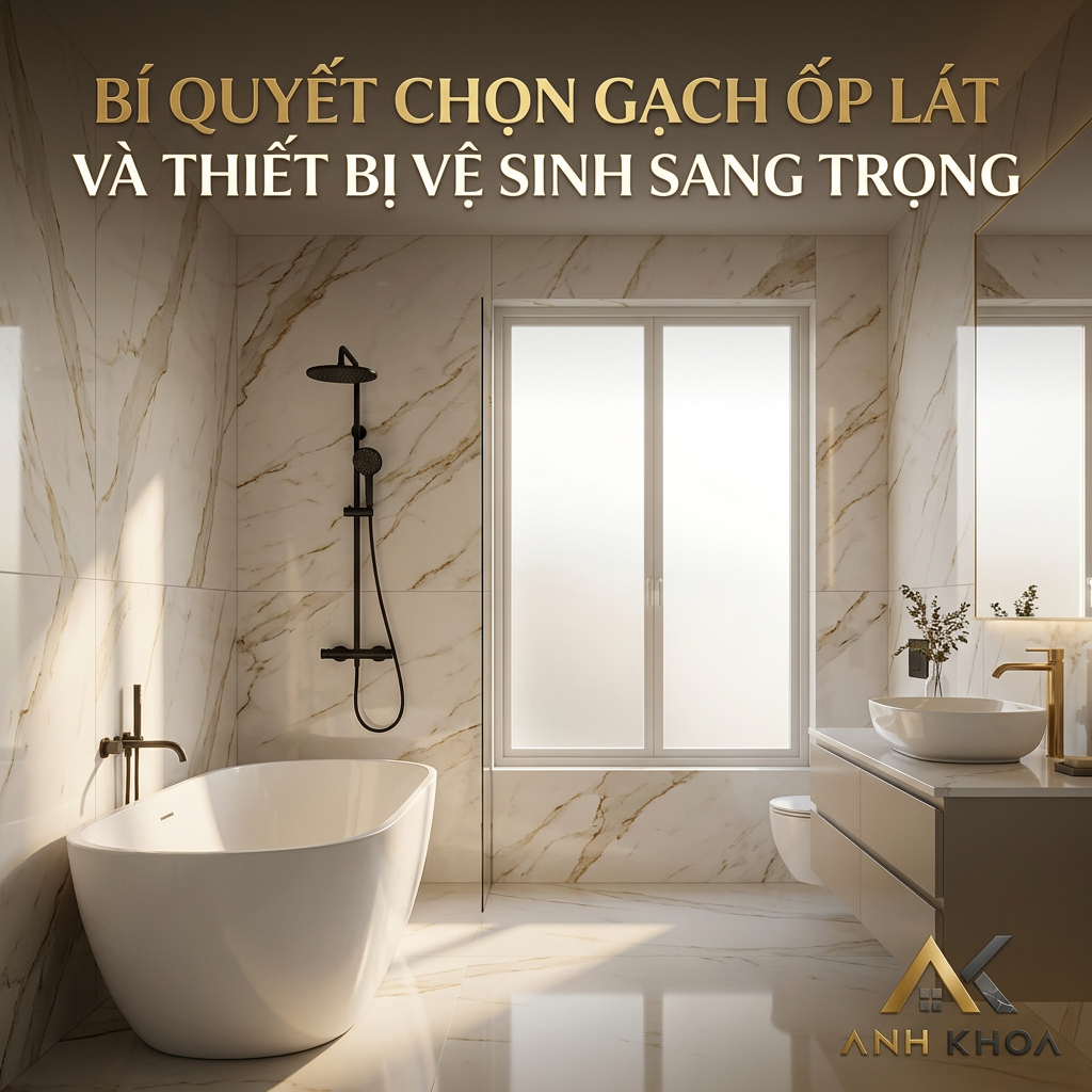 Bí Quyết Chọn Gạch Ốp Lát Và Thiết Bị Vệ Sinh Sang Trọng Cho Nhà Phố Hiện Đại