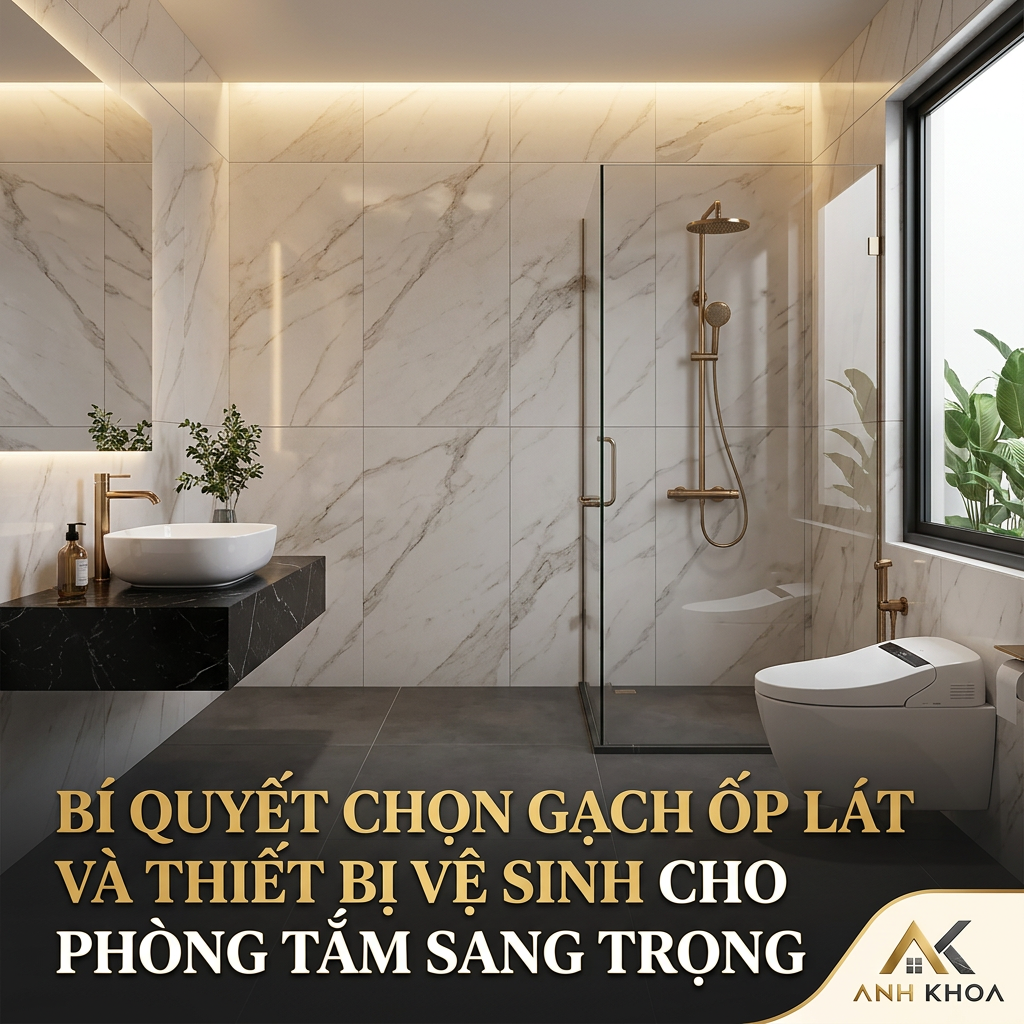 Bí Quyết Chọn Gạch Ốp Lát Và Thiết Bị Vệ Sinh Cho Phòng Tắm Sang Trọng