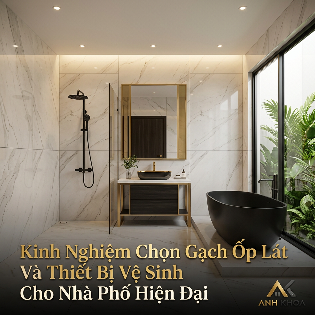 Kinh Nghiệm Chọn Gạch Ốp Lát Và Thiết Bị Vệ Sinh Cho Nhà Phố Hiện Đại