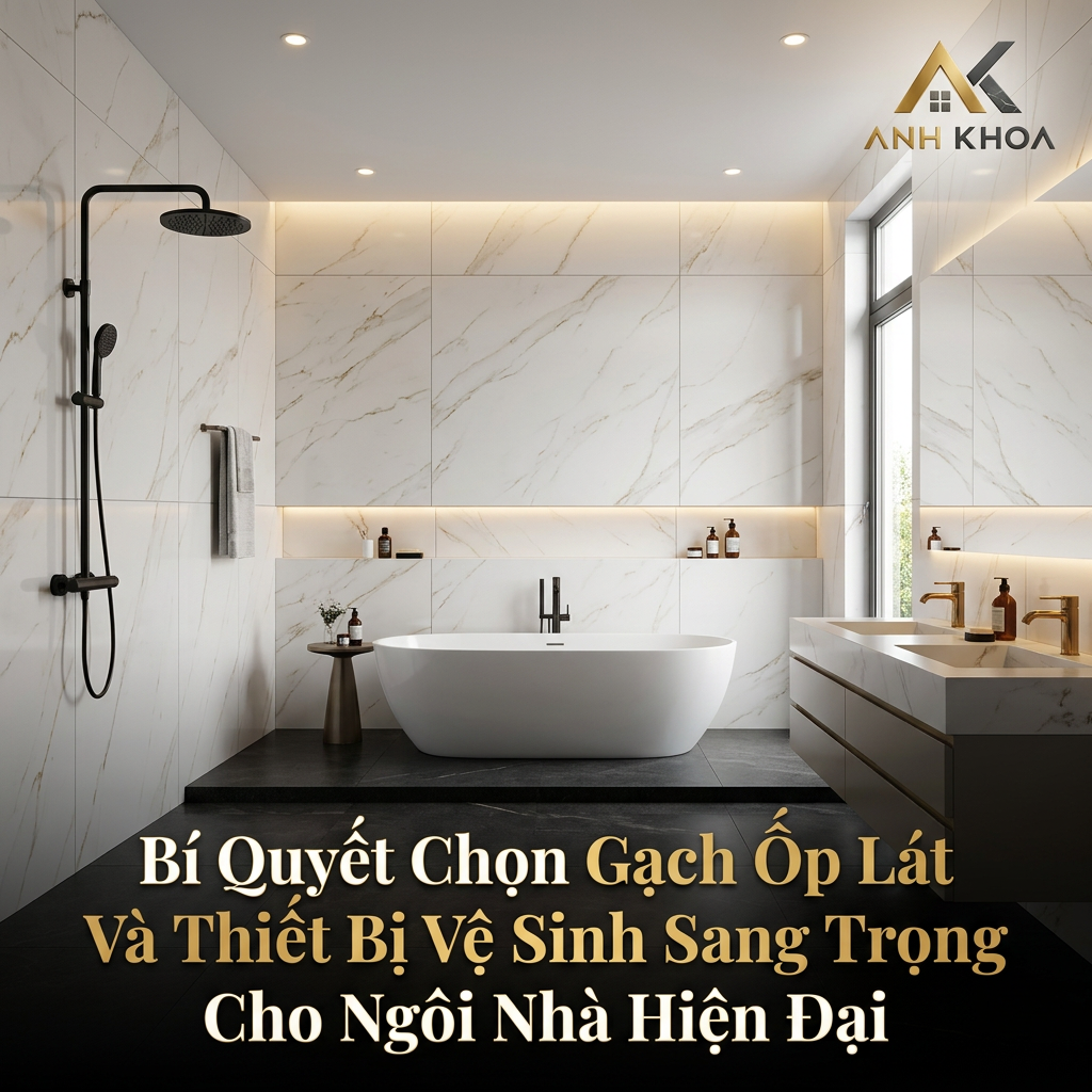 Bí Quyết Chọn Gạch Ốp Lát Và Thiết Bị Vệ Sinh Sang Trọng Cho Ngôi Nhà Hiện Đại