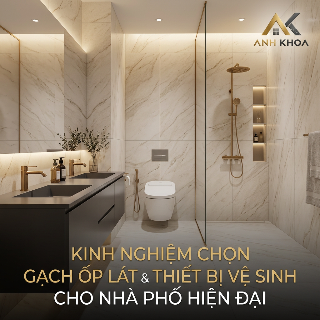 Kinh Nghiệm Chọn Gạch Ốp Lát Và Thiết Bị Vệ Sinh Cho Nhà Phố Hiện Đại
