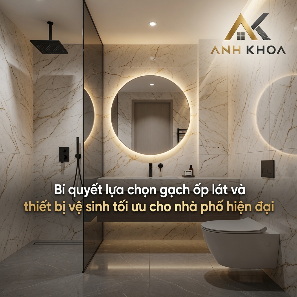 Bí quyết lựa chọn gạch ốp lát và thiết bị vệ sinh tối ưu cho nhà phố hiện đại