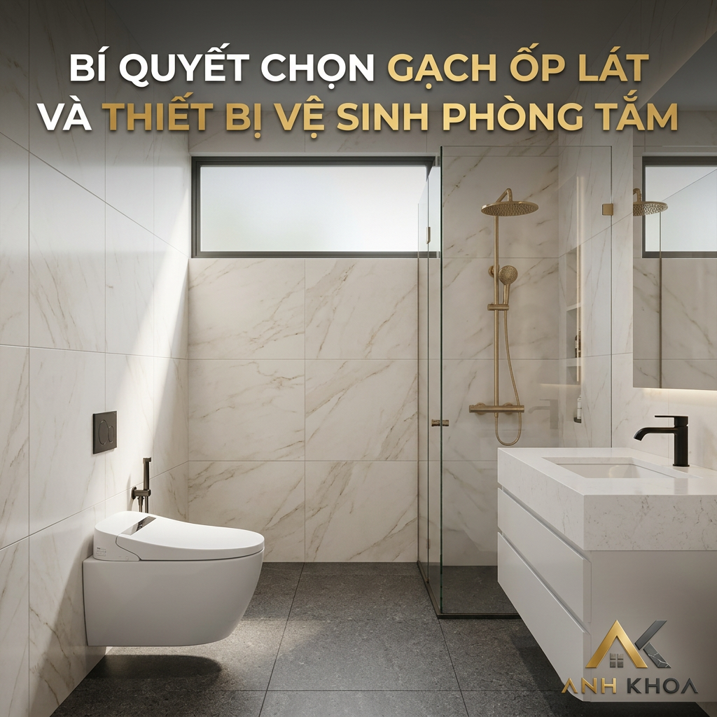 Bí Quyết Chọn Gạch Ốp Lát Và Thiết Bị Vệ Sinh Cho Phòng Tắm Hiện Đại