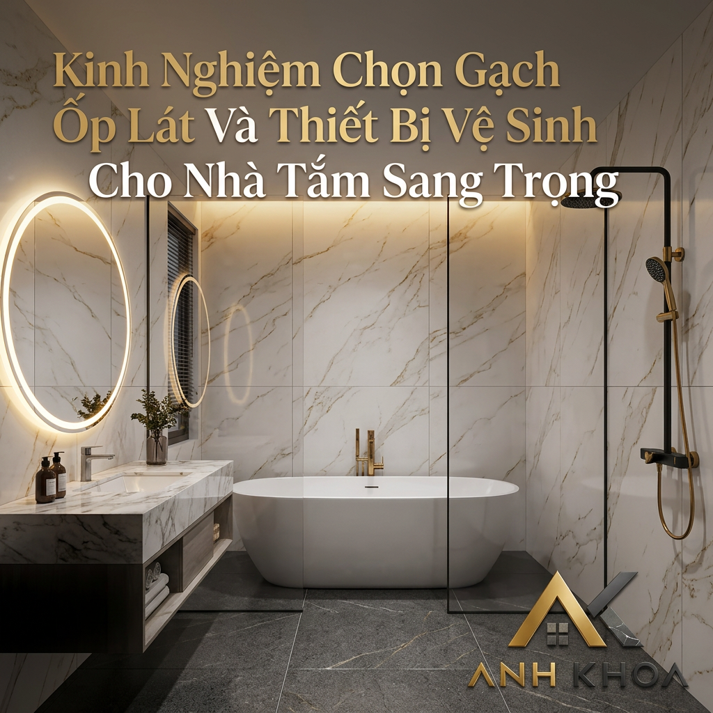 Kinh Nghiệm Chọn Gạch Ốp Lát Và Thiết Bị Vệ Sinh Cho Nhà Tắm Sang Trọng