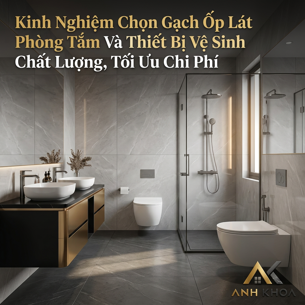 Kinh Nghiệm Chọn Gạch Ốp Lát Phòng Tắm Và Thiết Bị Vệ Sinh Chất Lượng, Tối Ưu Chi Phí