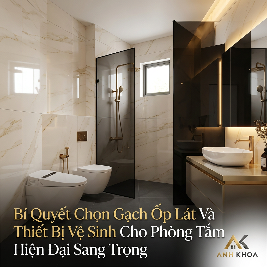 Bí Quyết Chọn Gạch Ốp Lát Và Thiết Bị Vệ Sinh Cho Phòng Tắm Hiện Đại Sang Trọng
