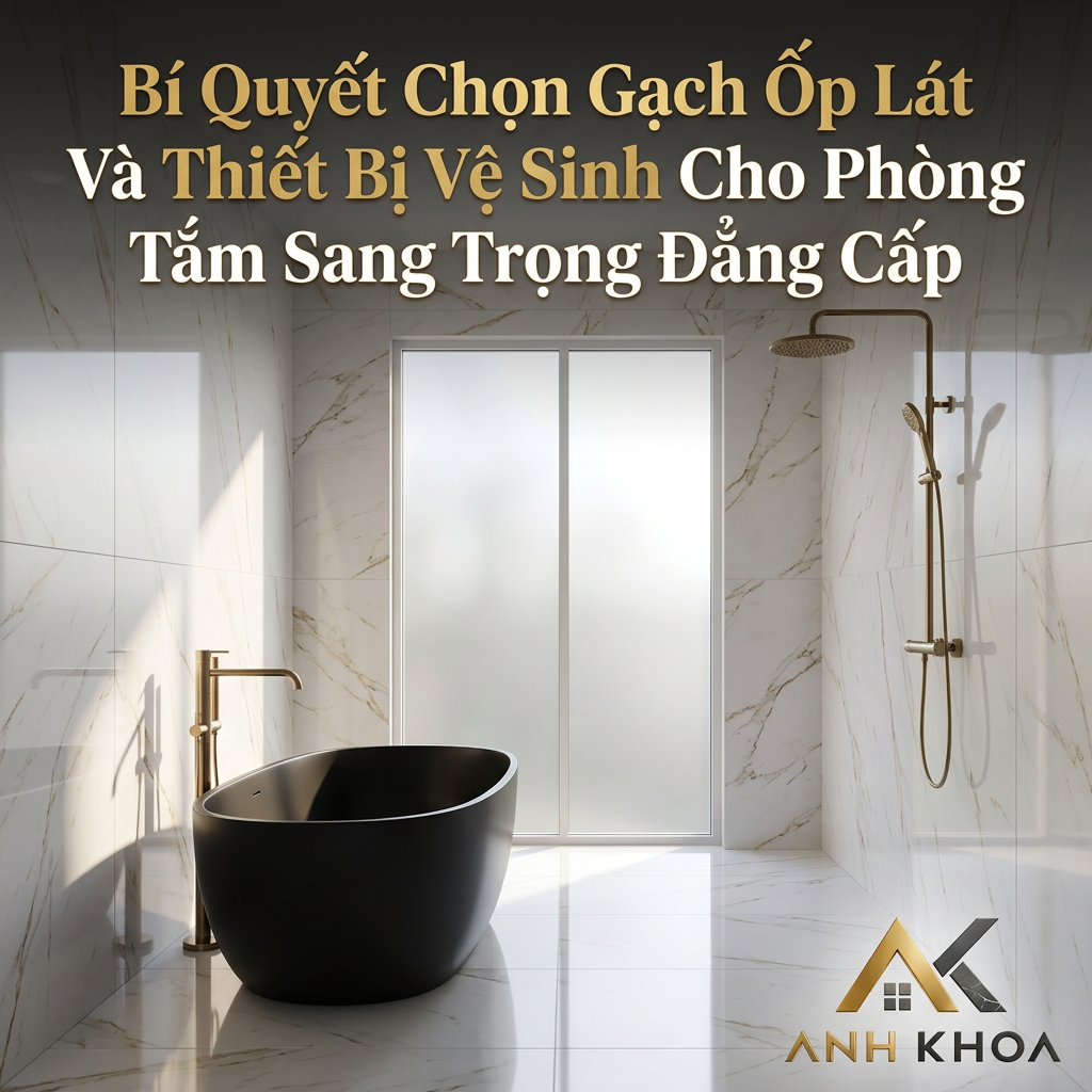 Bí Quyết Chọn Gạch Ốp Lát Và Thiết Bị Vệ Sinh Cho Phòng Tắm Sang Trọng Đẳng Cấp