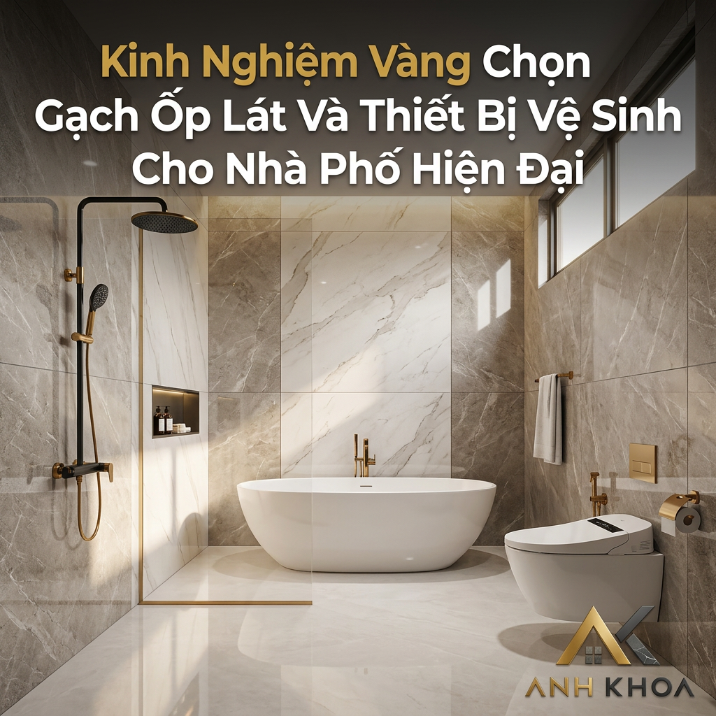 Kinh Nghiệm Vàng Chọn Gạch Ốp Lát Và Thiết Bị Vệ Sinh Cho Nhà Phố Hiện Đại