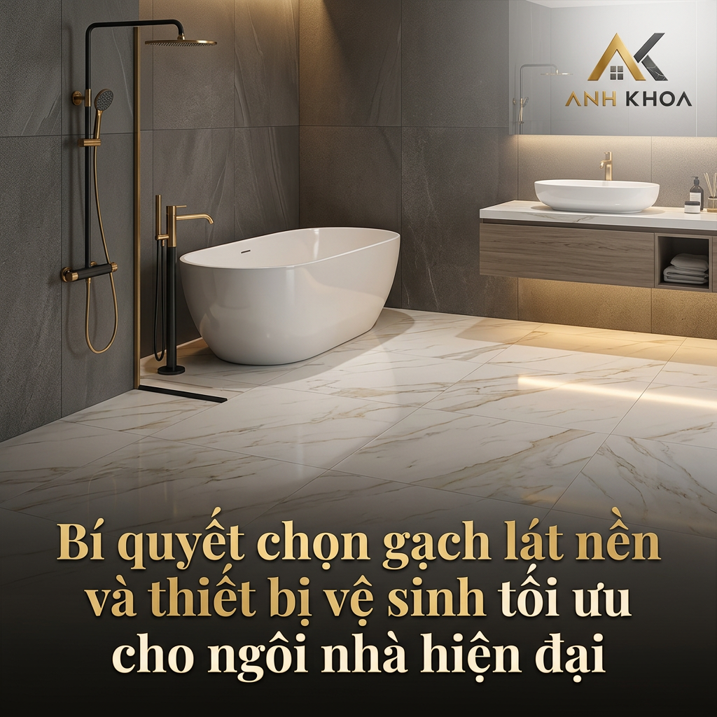 Bí quyết chọn gạch lát nền và thiết bị vệ sinh tối ưu cho ngôi nhà hiện đại