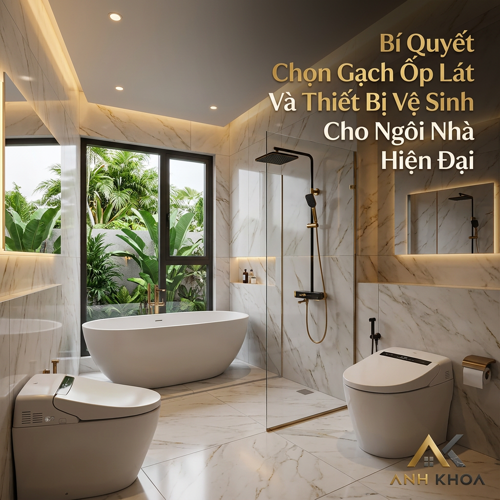 Bí Quyết Chọn Gạch Ốp Lát Và Thiết Bị Vệ Sinh Cho Ngôi Nhà Hiện Đại