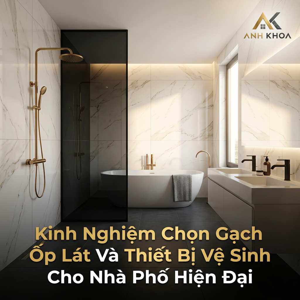 Kinh Nghiệm Chọn Gạch Ốp Lát Và Thiết Bị Vệ Sinh Cho Nhà Phố Hiện Đại